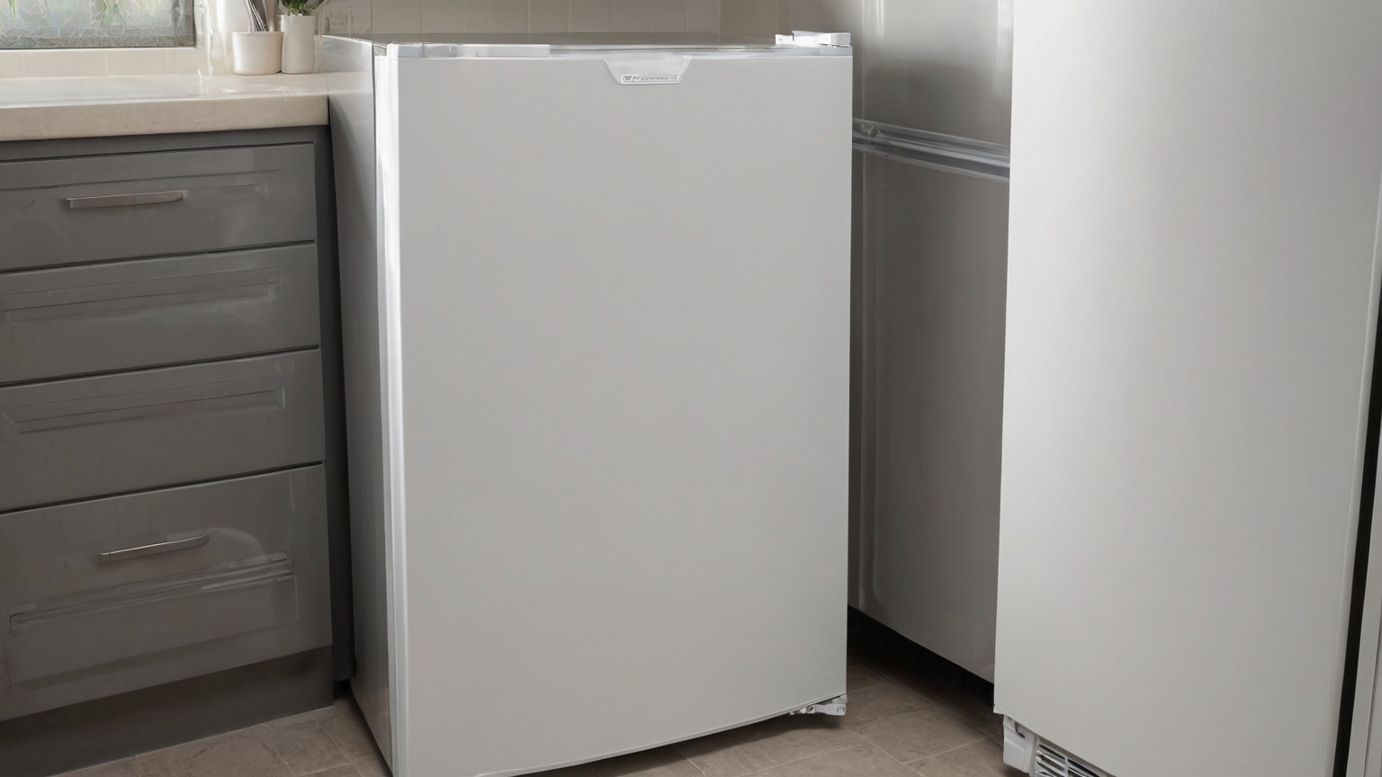 Closed freezer with plain contact sensor